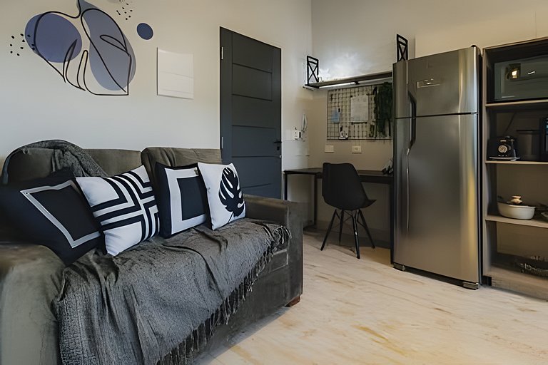 Loft Impecável com Hidro e Churrasqueira 3min Mar