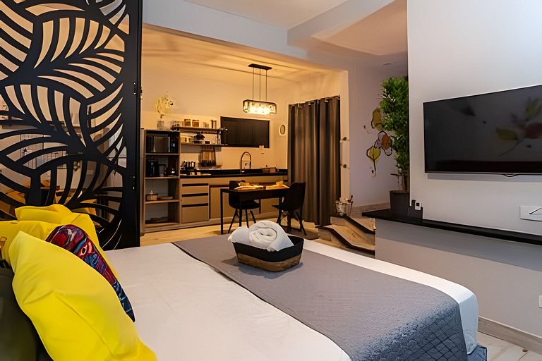 Loft Inesquecível Hidro Privativa a Passos do Mar