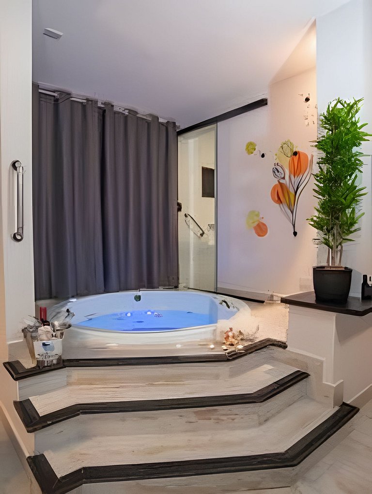 Loft Aconchegante Hidro e Churrasqueira 150m Mar