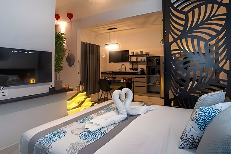 Loft Aconchegante Hidro e Churrasqueira 150m Mar